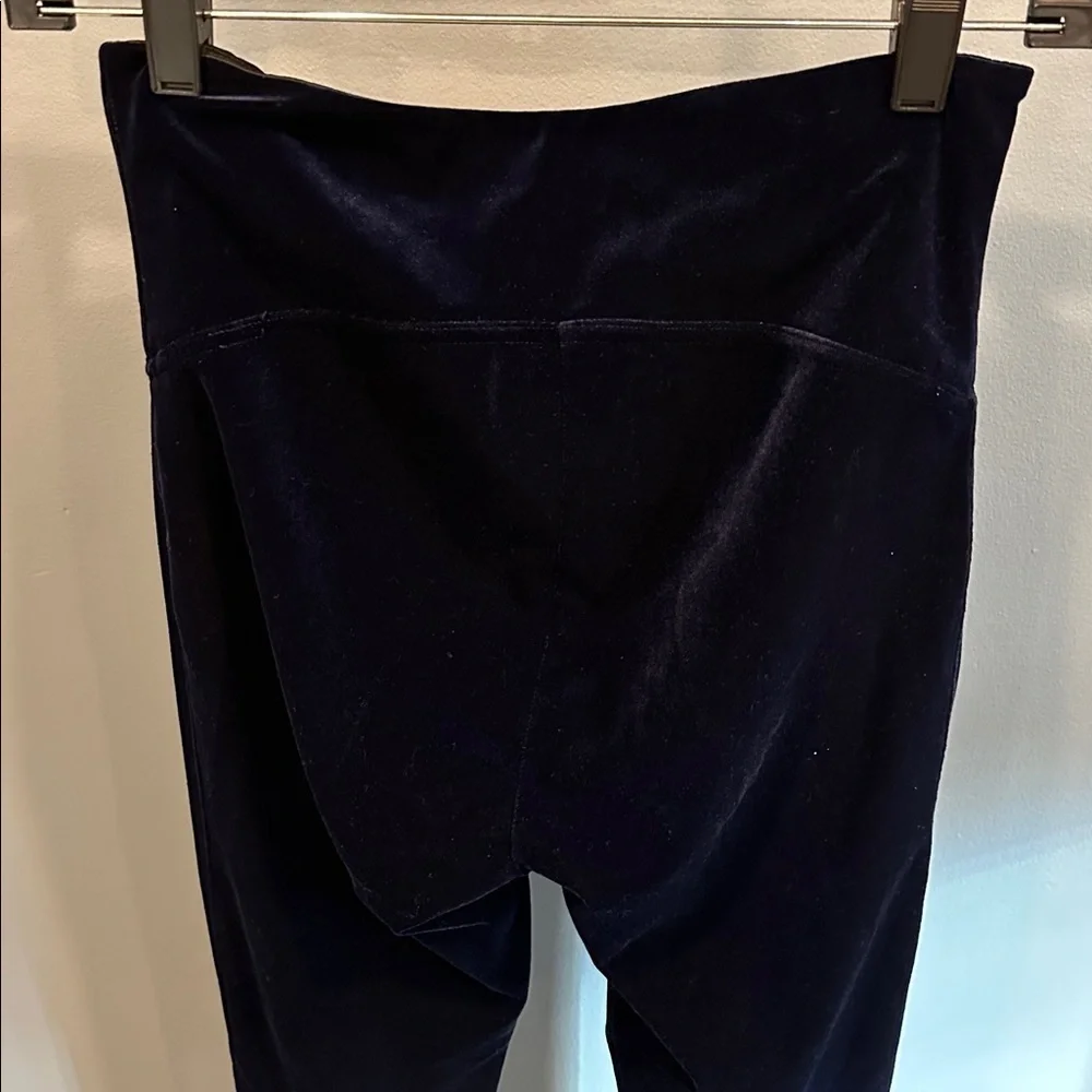 SPANX Blue High Waisted Velvet Ankle Leggings EUC size Medium